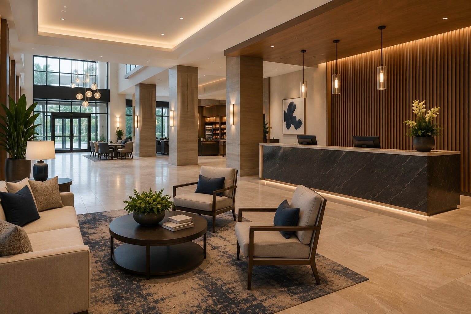 Expert FF&E Installation in a hotel lobby