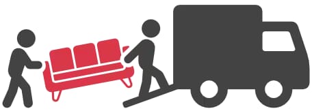 FF&E installation services icon in red and grey.