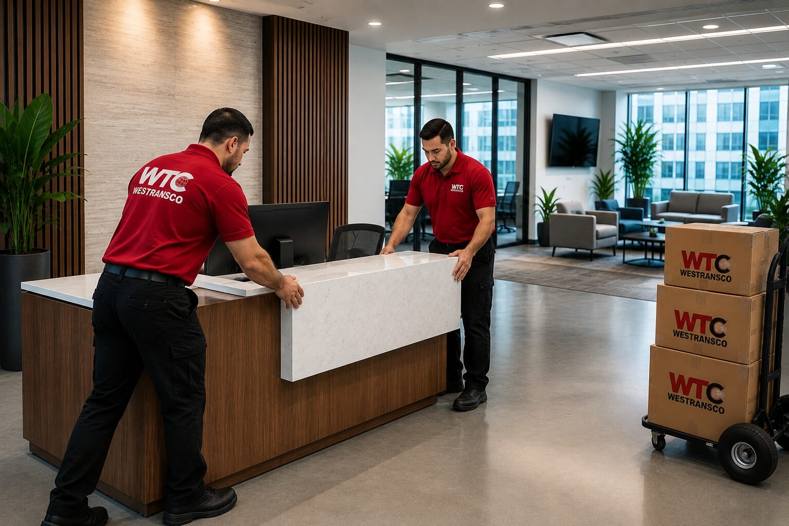 Westransco Office Relocation Reception Installation